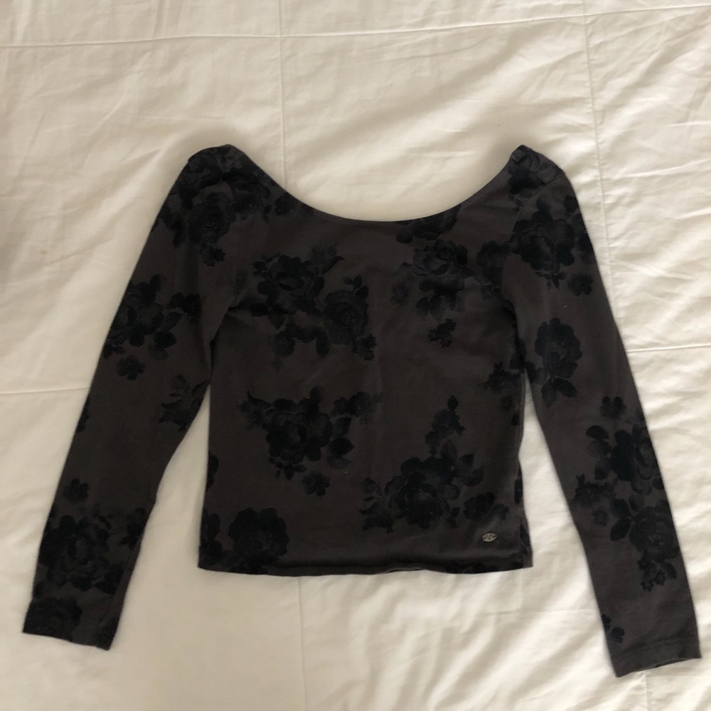 Black Crop Top Long Sleeve
